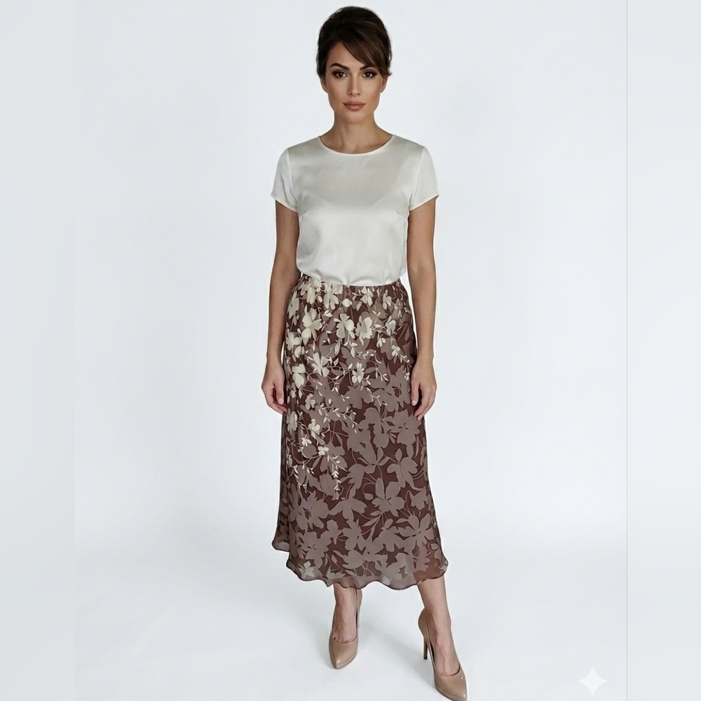 Pappel‎ BIAS SILK SKIRT SIZE 6P NWOT
